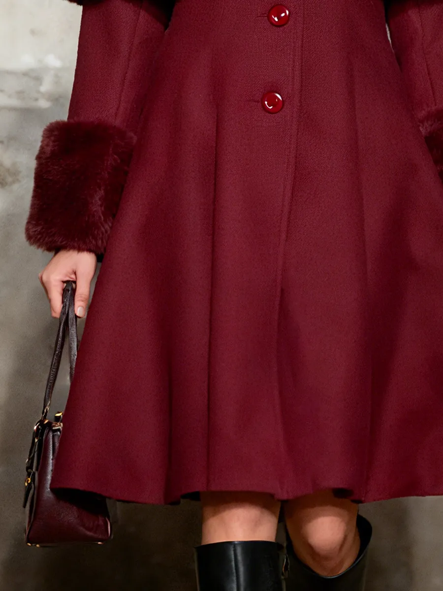 Retro Elegant Shawl Collar Mid-length Coat sold by Oyrosy product image thumbnail 4