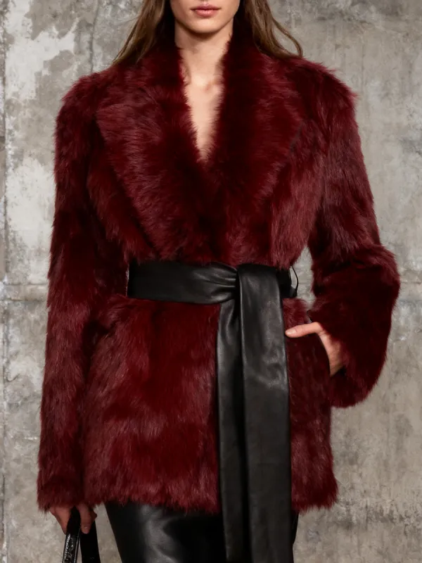 Retro Elegant Lapel Faux Fur Coat sold by Oyrosy