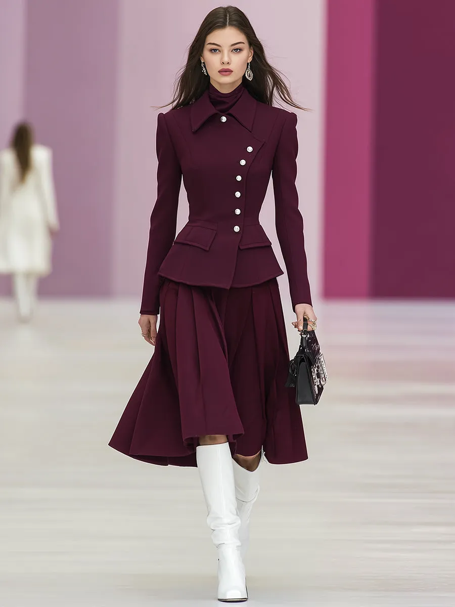 Elegant Lapel Buttoned Grapeseed Wool Blazer sold by Oyrosy product image thumbnail 2