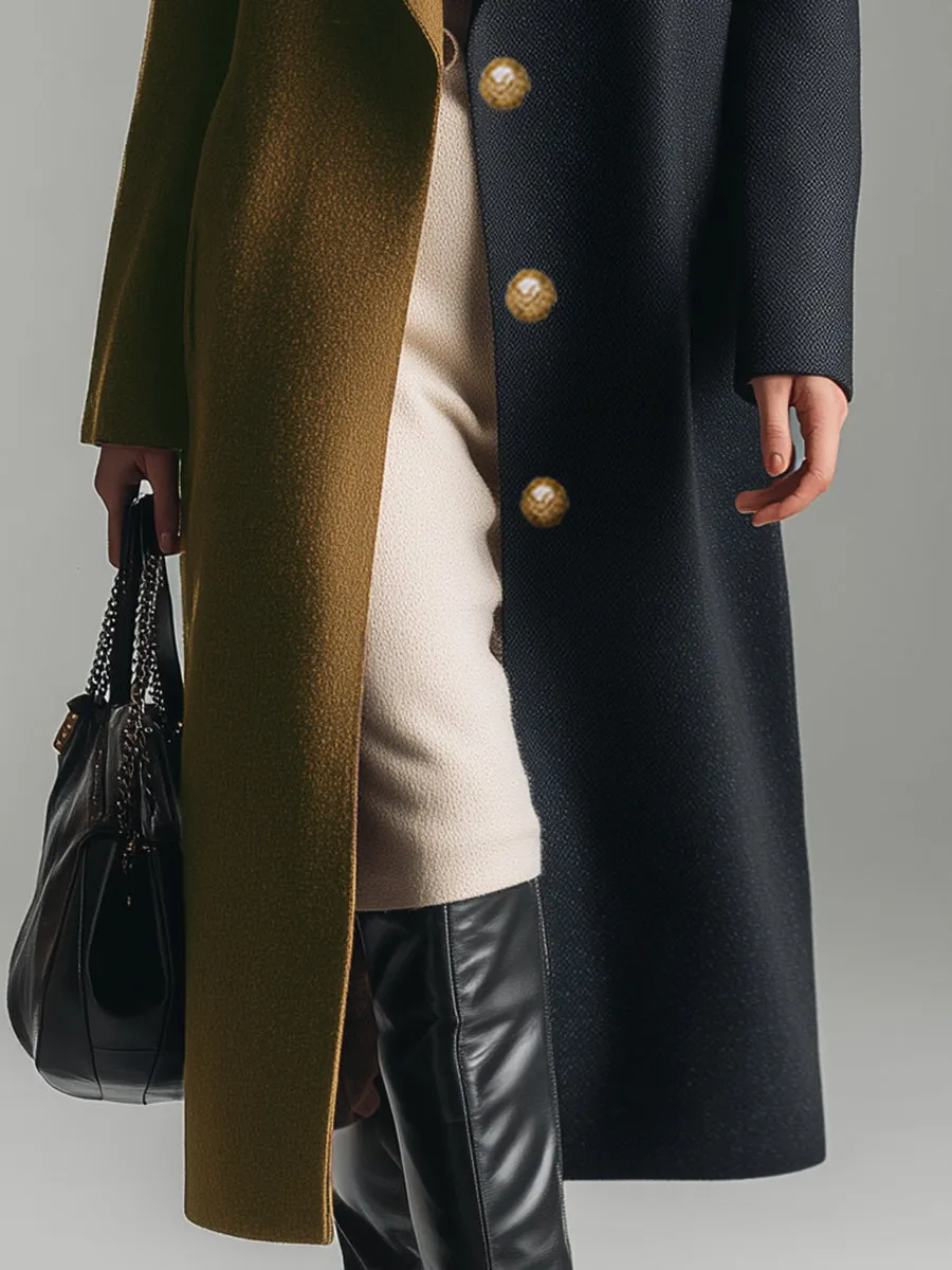 High-end Fashionable Contrasting Color Woolen Coat sold by Oyrosy product image thumbnail 4