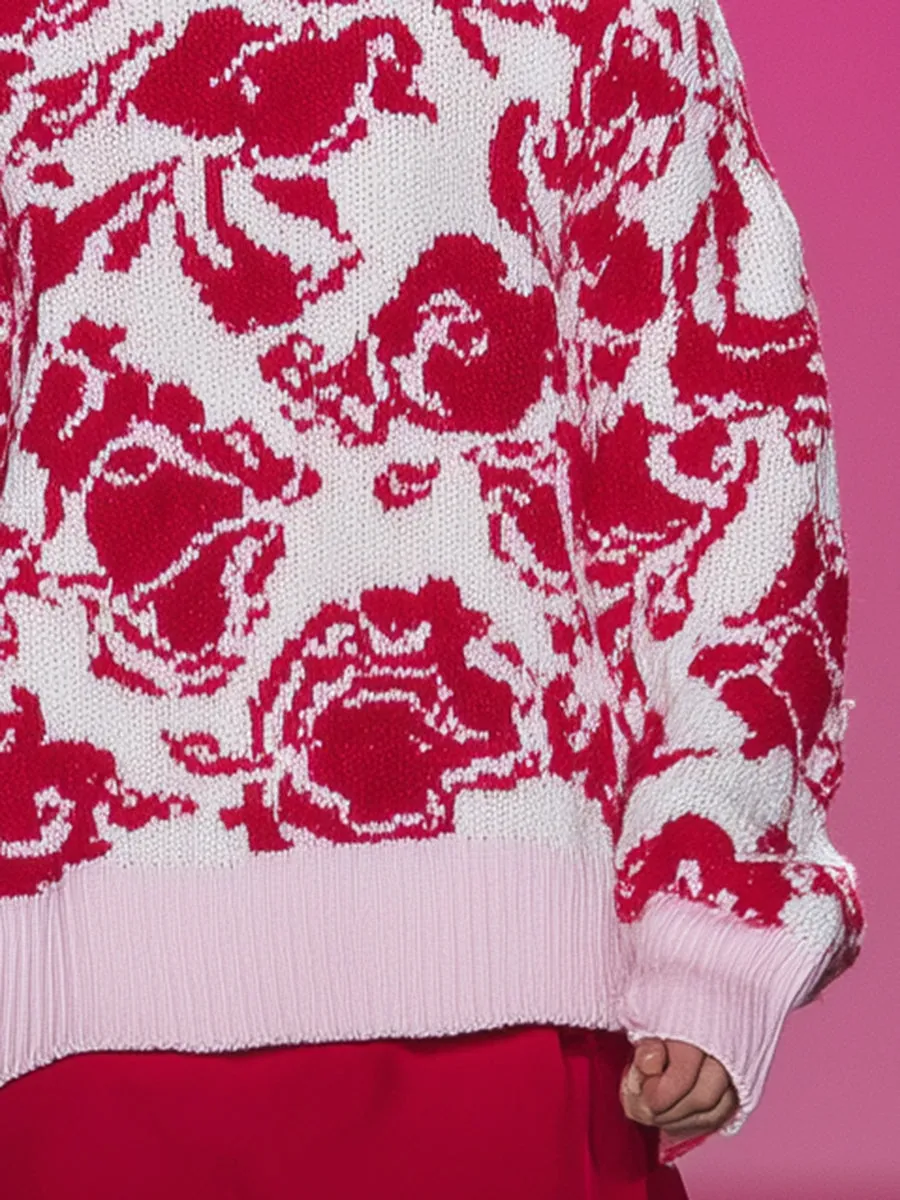 Pink Turtleneck Deep Pink Rose Pullover sold by Oyrosy product image thumbnail 4