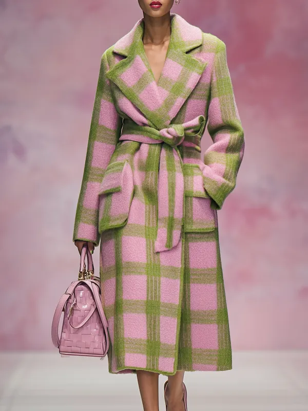 Stylish Elegant Plaid Long Woolen Coat sold by Oyrosy