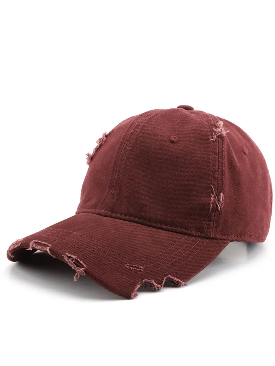 Casual And Fashionable Distressed Cotton Ripped Baseball Cap sold by Oyrosy product image thumbnail 5