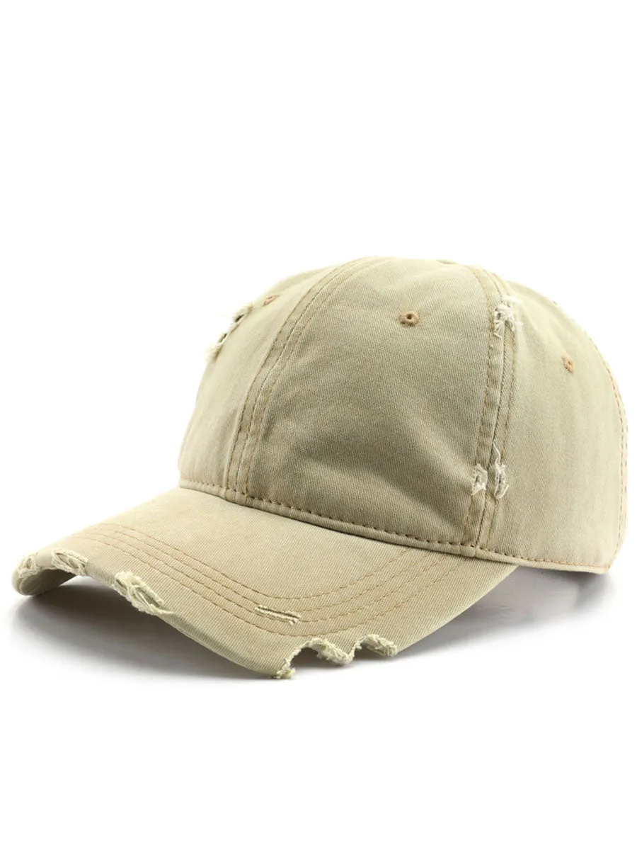 Casual And Fashionable Distressed Cotton Ripped Baseball Cap sold by Oyrosy