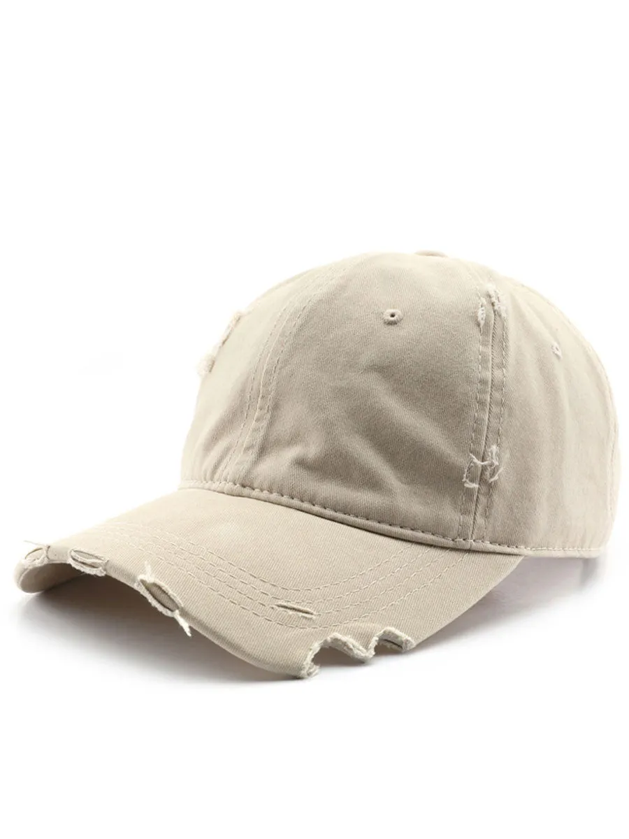 Casual And Fashionable Distressed Cotton Ripped Baseball Cap sold by Oyrosy product image thumbnail 4