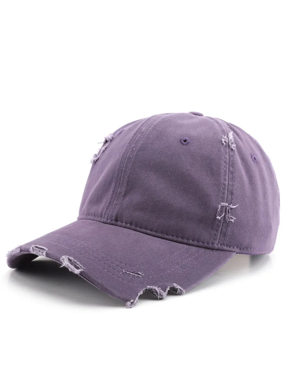 Casual And Fashionable Distressed Cotton Ripped Baseball Cap sold by Oyrosy product image thumbnail 3