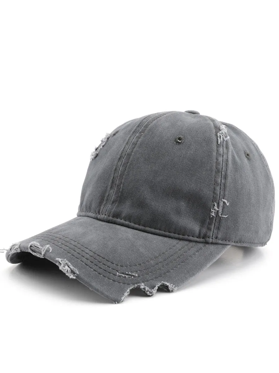 Casual And Fashionable Distressed Cotton Ripped Baseball Cap sold by Oyrosy product image thumbnail 2