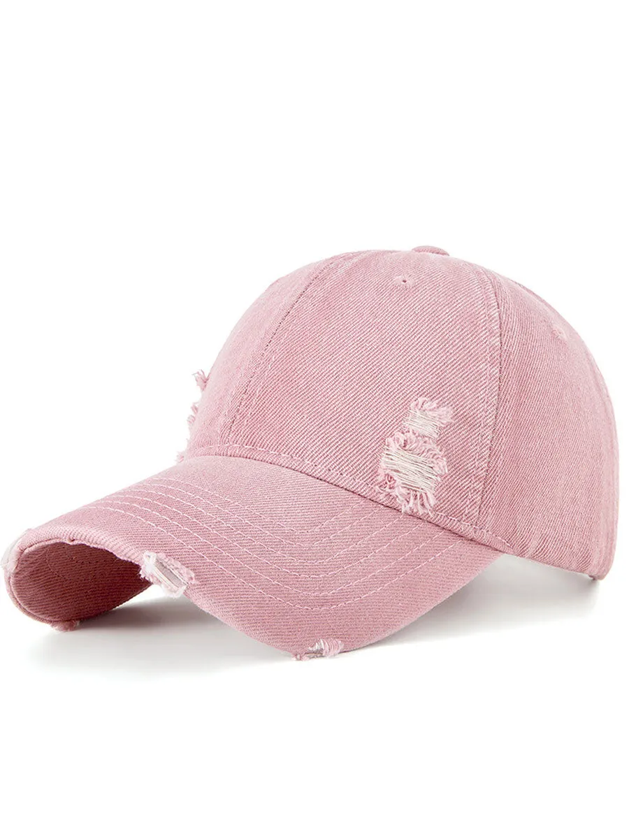 Ripped Denim Casual Sports Baseball Cap sold by Oyrosy product image thumbnail 3