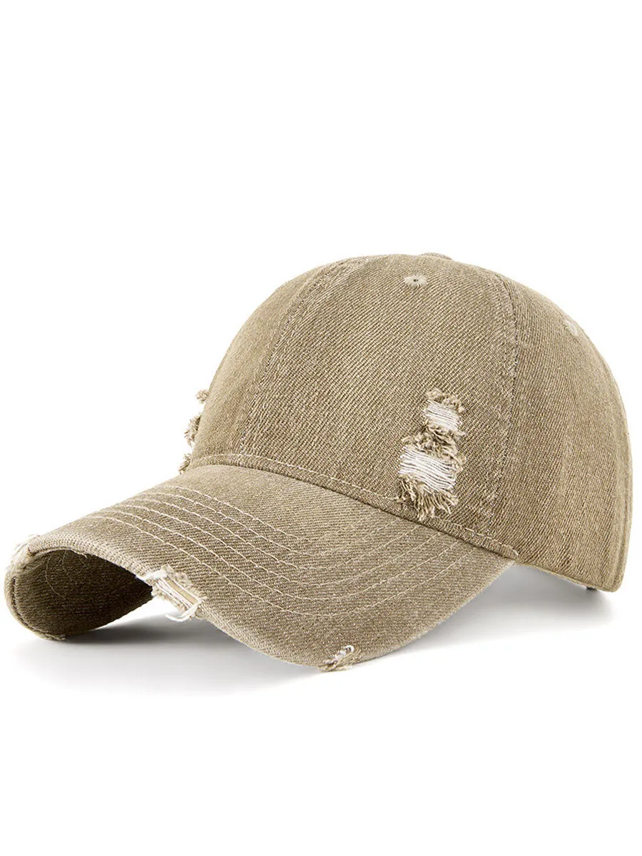 Ripped Denim Casual Sports Baseball Cap sold by Oyrosy product image thumbnail 5