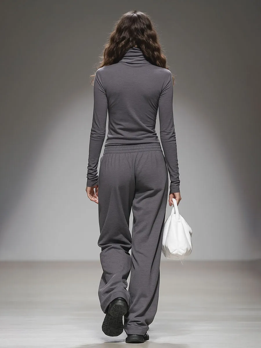 Casual Long-sleeved T-shirt And Wide-leg Pants Set sold by Oyrosy product image thumbnail 2