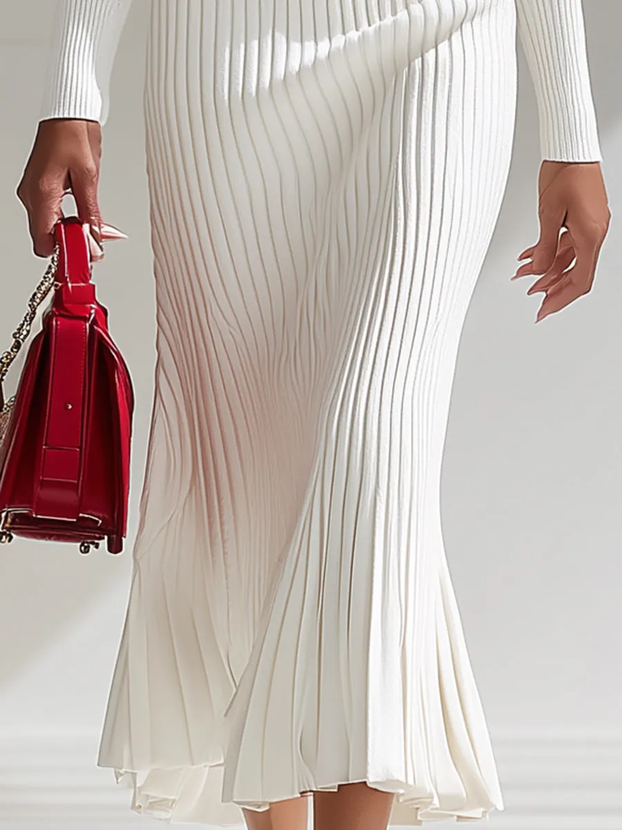 【24-hour shipping out】White Wool Lapel Button Design Maxi Dress sold by Oyrosy product image thumbnail 5