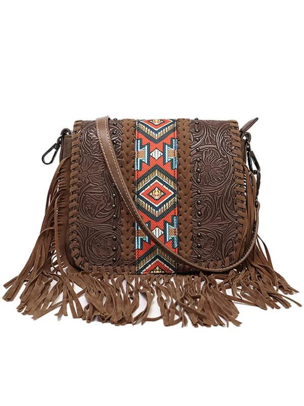 Bohemian Ethnic Style Tassel PU Bag sold by Oyrosy