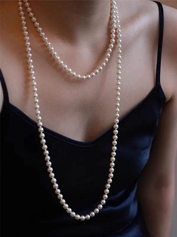 Vintage High-End Double-Layered Pearl Necklace sold by Oyrosy