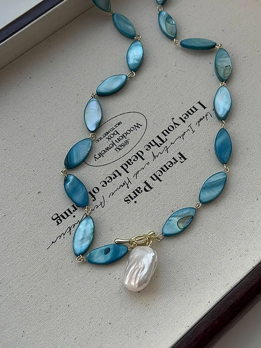 Natural Baroque Pearl Fashion Holiday Clavicle Necklace sold by Oyrosy product image thumbnail 4