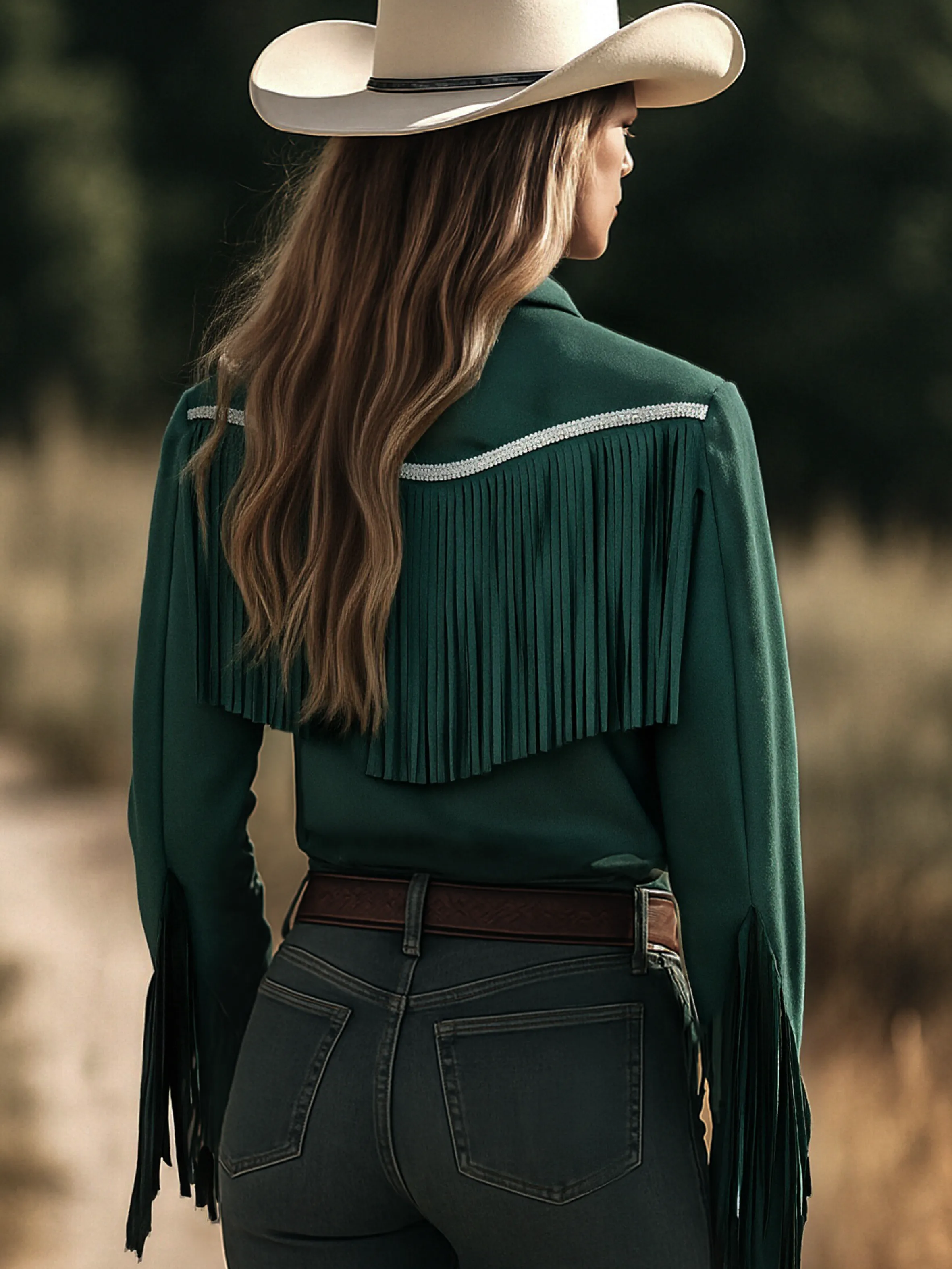 Bohemian Retro Tassel Lapel Long Sleeve Suede Shirt sold by Oyrosy product image thumbnail 2