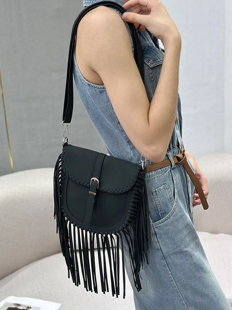 Vintage Bohemian Tassel Suede Shoulder Bag sold by Oyrosy product image thumbnail 3