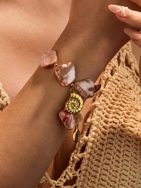 Ocean Style Irregular Shell Conch Niche Design Stainless Steel Bracelet sold by Oyrosy