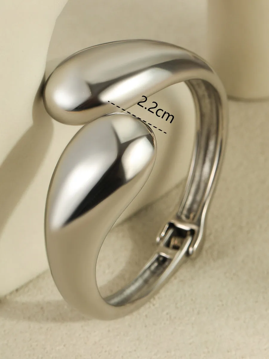 Metallic Stainless Steel Open Bracelet sold by Oyrosy product image thumbnail 4