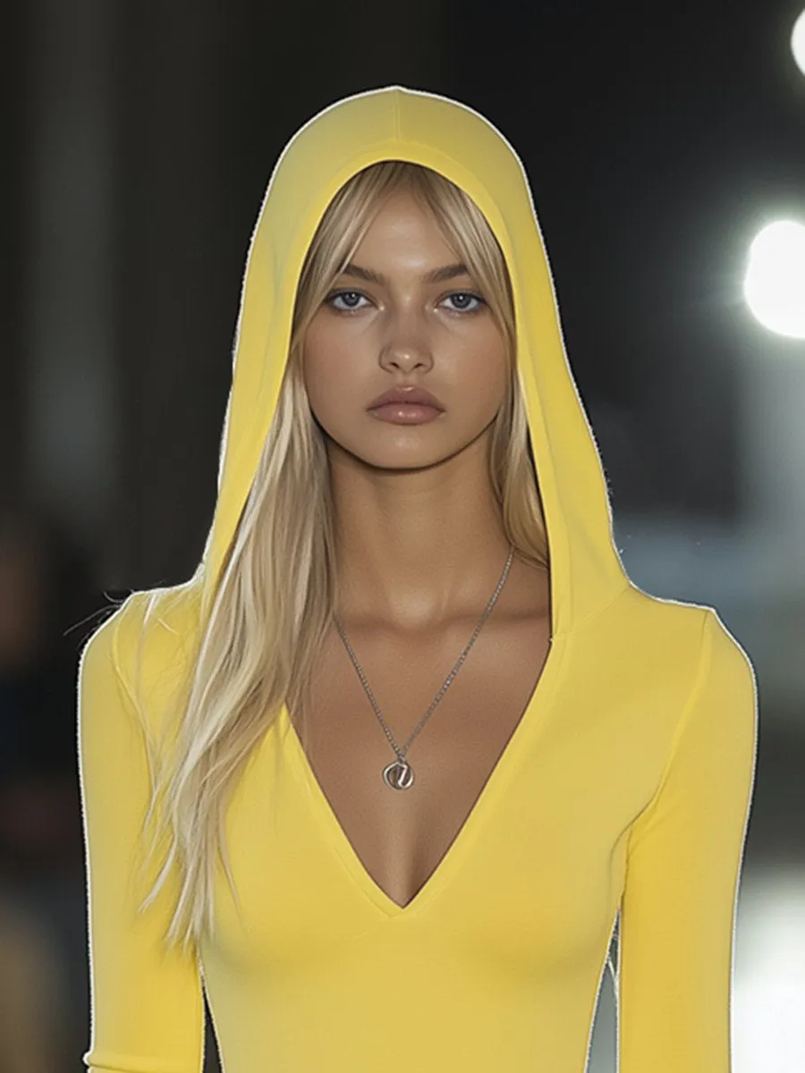 【24-hour shipping out】Casual Fashion Slim Fit Hooded T-shirt Mini Dress sold by Oyrosy product image thumbnail 2