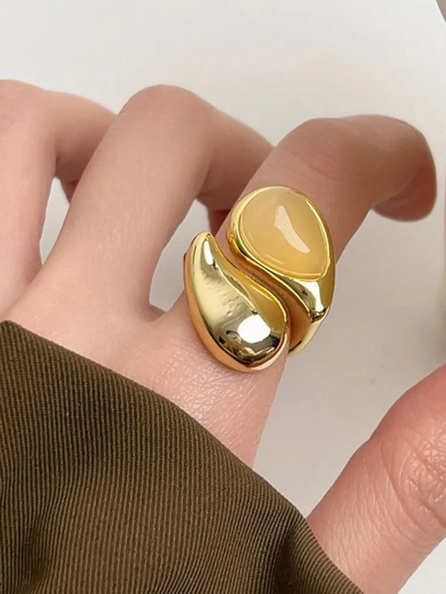 Simple Transparent Irregular Water Drop Open Ring sold by Oyrosy product image thumbnail 2