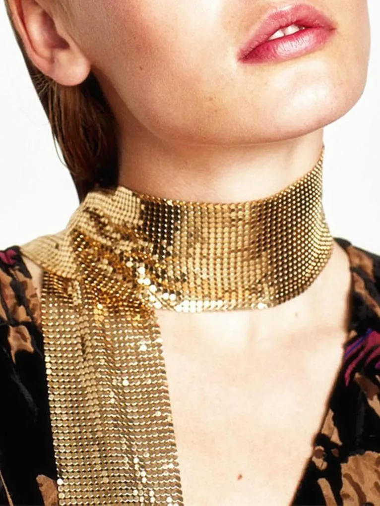 Elegant Textured Metal Sequin Long Scarf sold by Oyrosy product image thumbnail 3