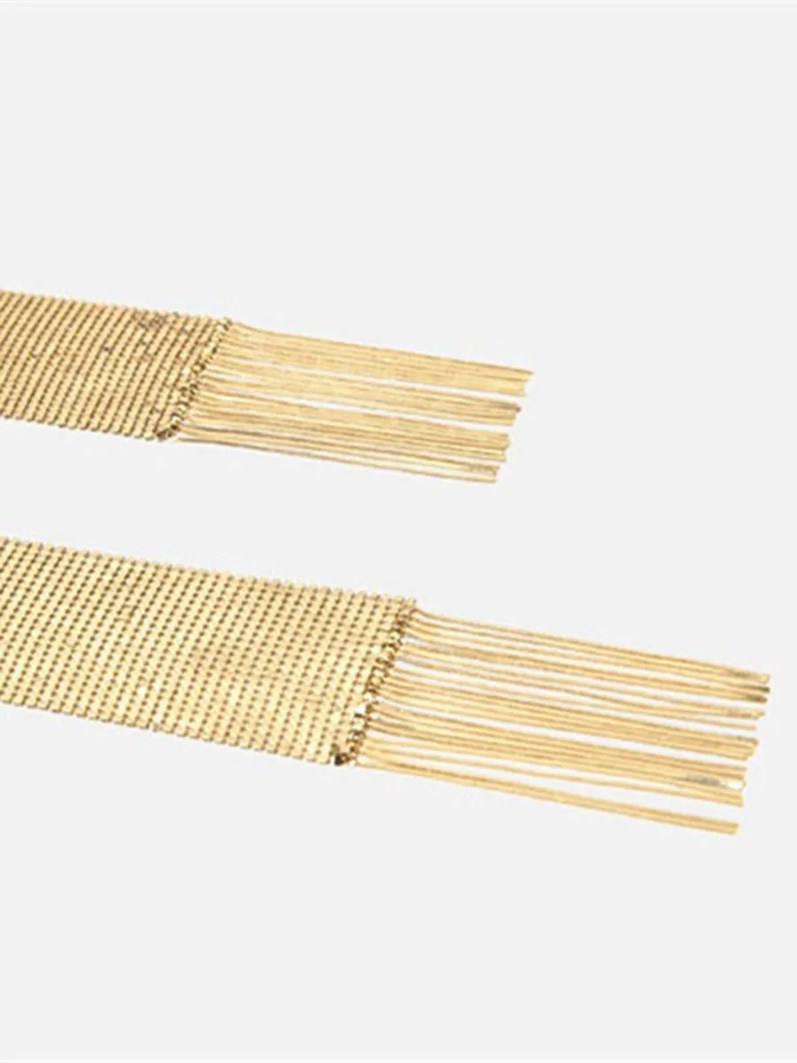 Elegant Textured Metal Sequin Long Scarf sold by Oyrosy product image thumbnail 4