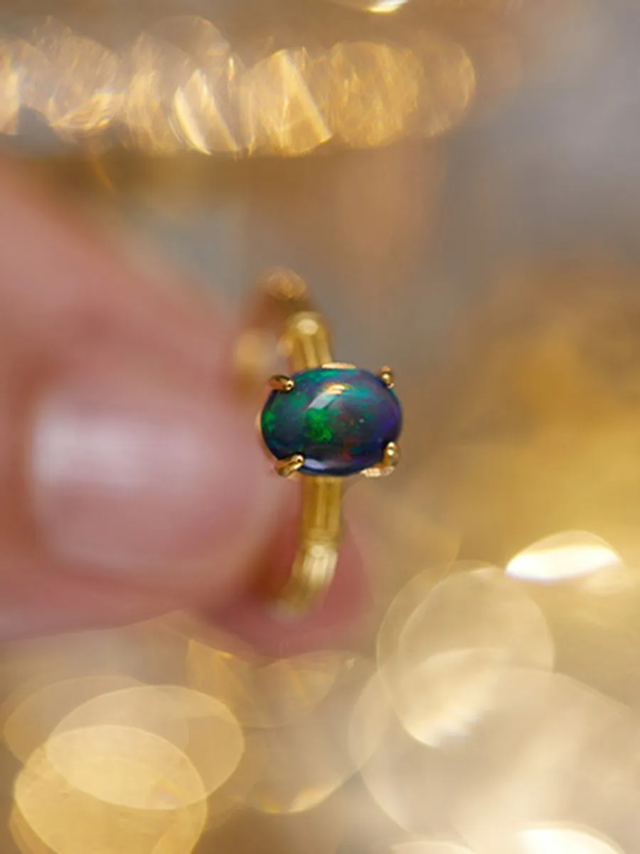 Sterling Silver Inlay Natural Gemstone Open Ring sold by Oyrosy product image thumbnail 5