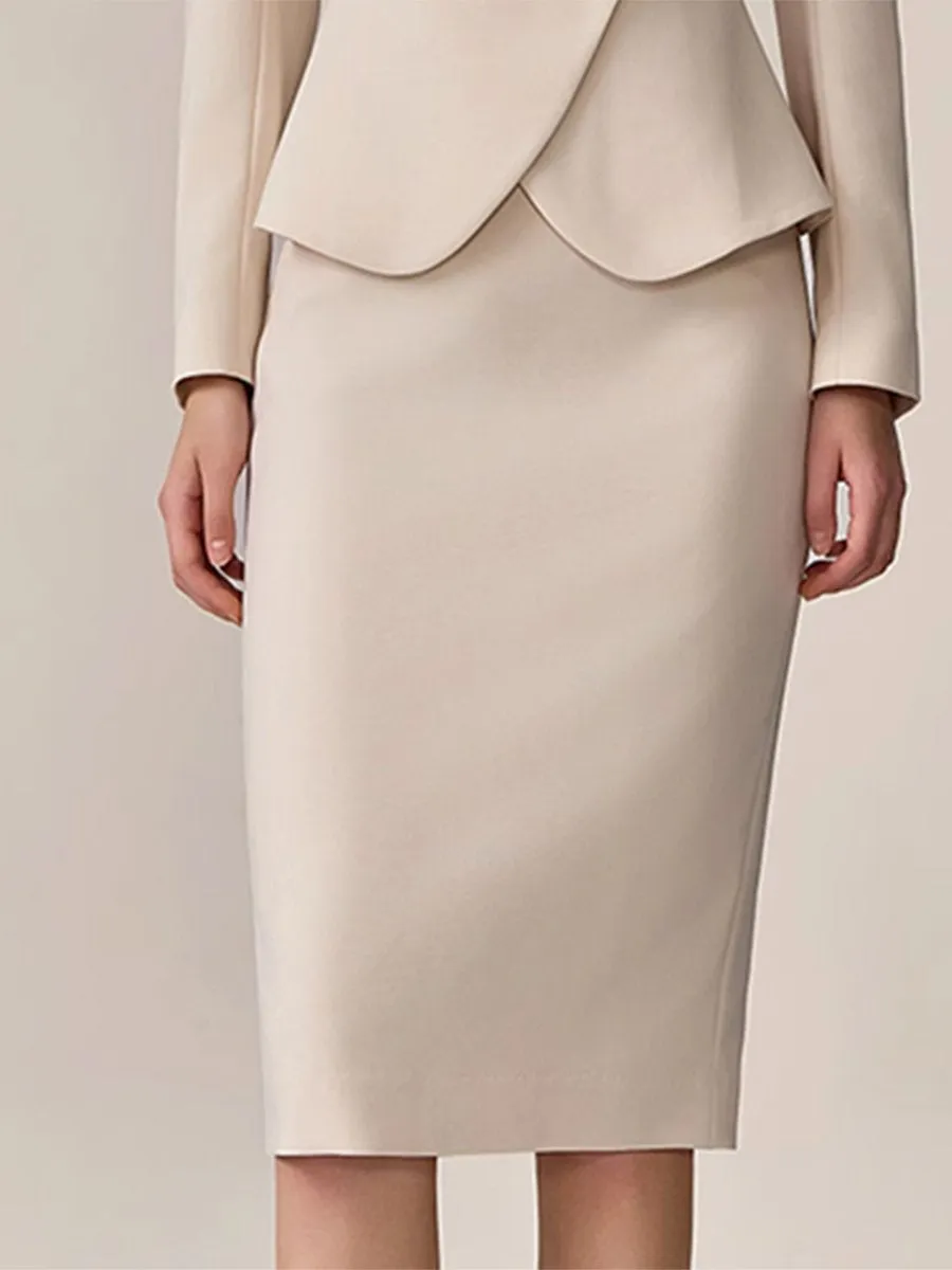 【24-hour shipping out】High-End Fashion Temperament Lapel Beige Suit sold by Oyrosy product image thumbnail 4