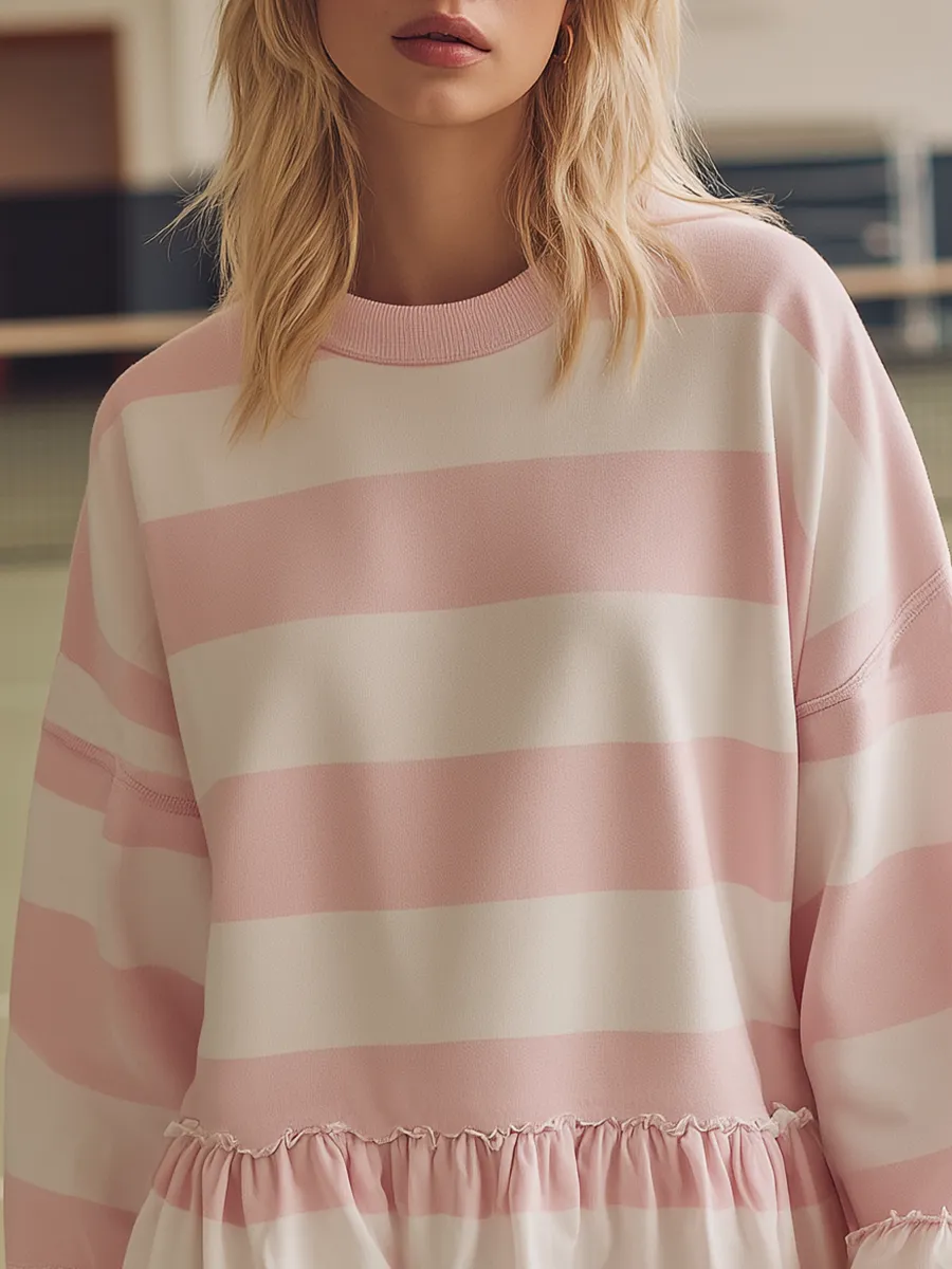 Fashionable Retro Sporty Striped Mini Dress sold by Oyrosy product image thumbnail 3
