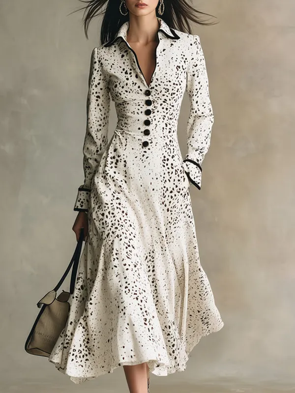 Elegant Urban Black-trimmed Printed White Velvet Maxi Dress sold by Oyrosy