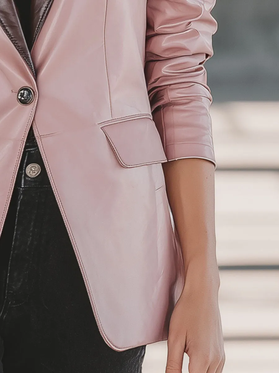 Western Retro Brown Collar Pink Jacket sold by Oyrosy product image thumbnail 4