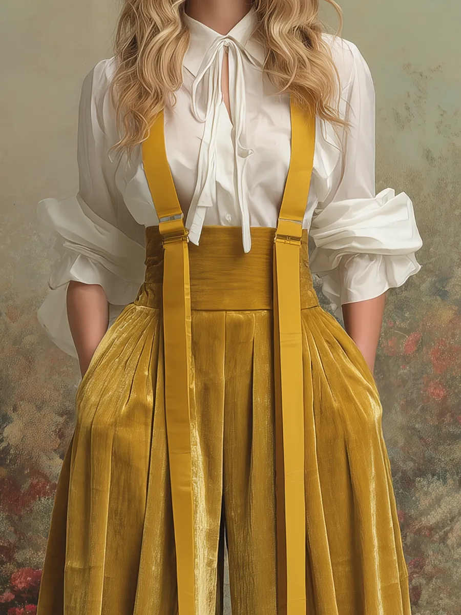 Retro-style Fashionable Elasticated Cuffs Overalls sold by Oyrosy product image thumbnail 3