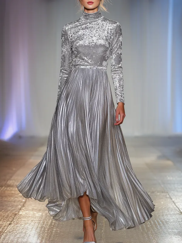 Elegant Retro Long-sleeved Velvet Maxi Dress sold by Oyrosy