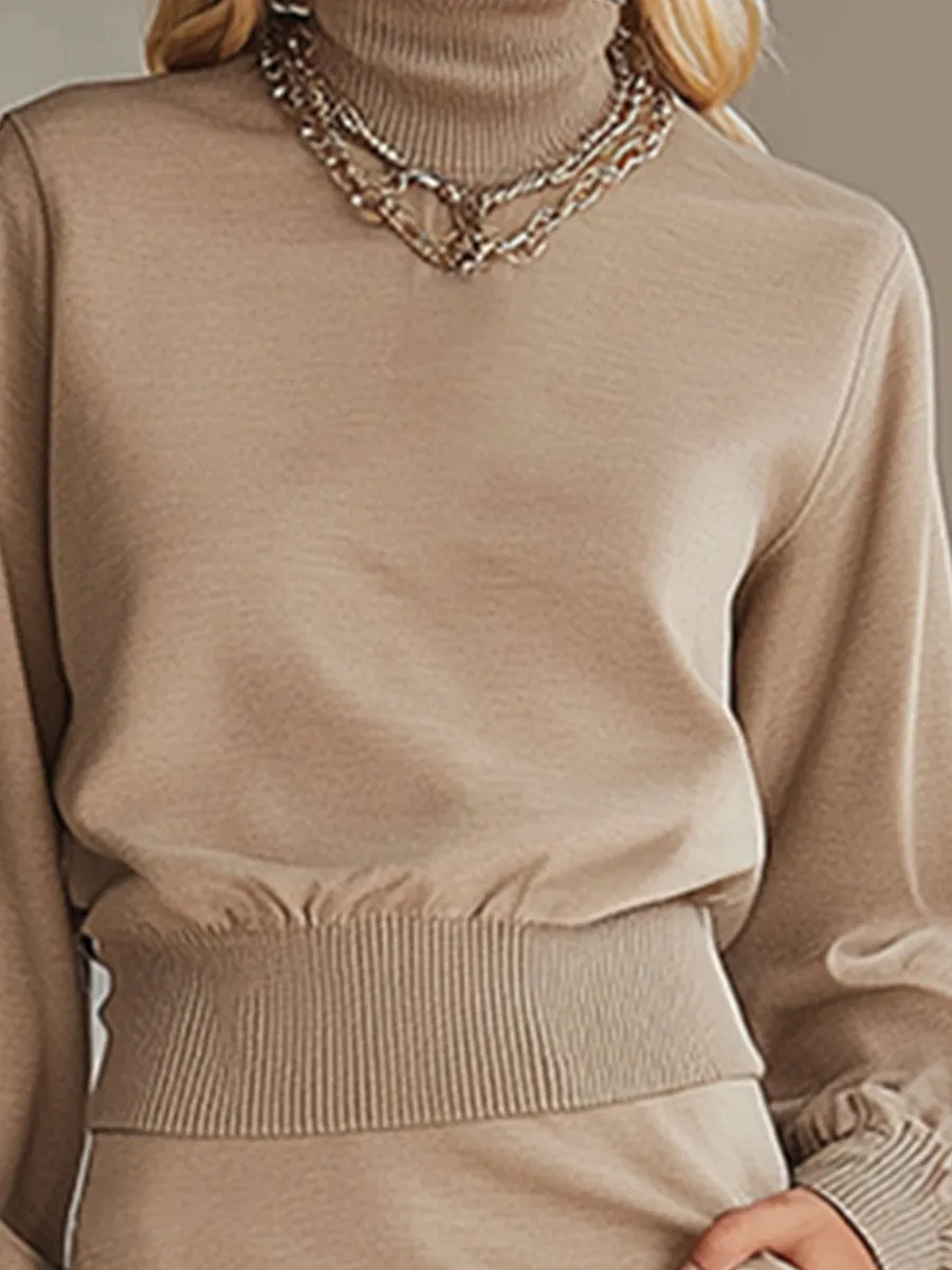 Trendy Urban Sporty Beige Sweatshirt With Denim Trim Maxi Dress sold by Oyrosy product image thumbnail 3