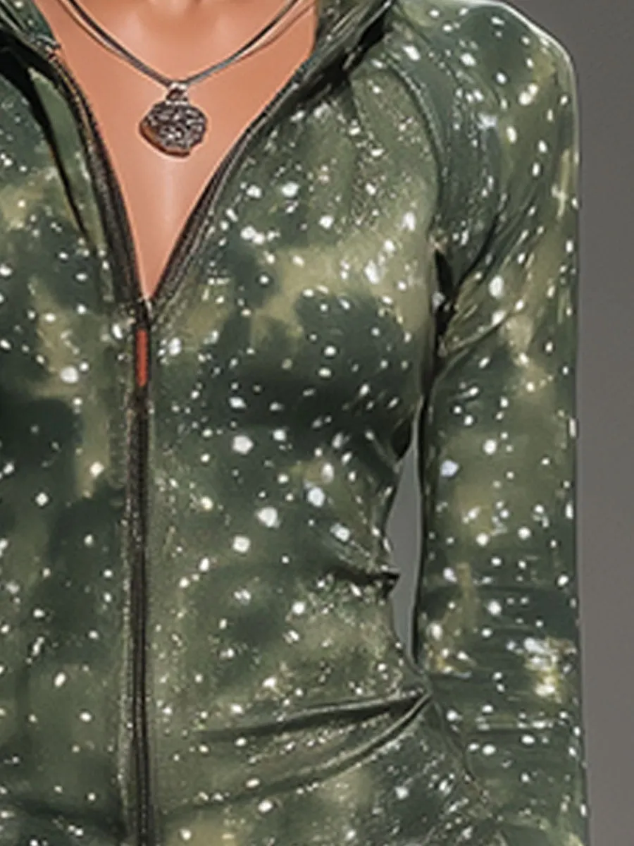 Stylish And Sporty Green Camouflage Hooded Mini Dress sold by Oyrosy product image thumbnail 3