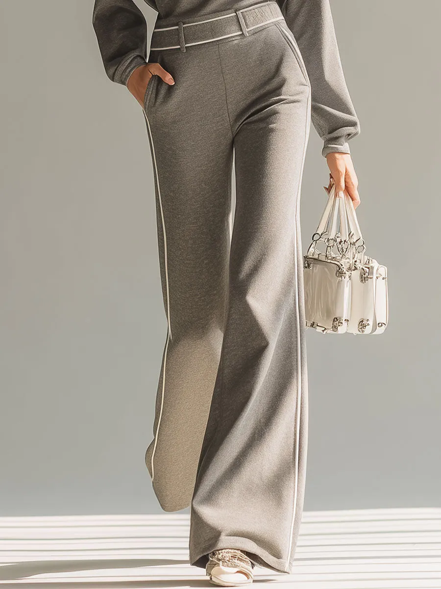 Casual Sports Grey Half-zip Top And Trousers Set sold by Oyrosy product image thumbnail 4