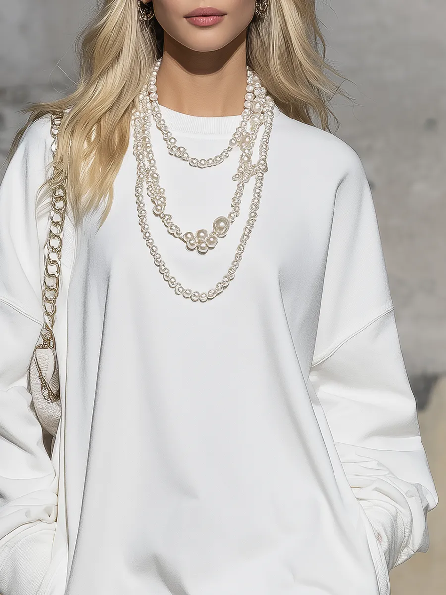 Sporty Casual Solid Color Ruffled Mini Sweatshirt Dress sold by Oyrosy product image thumbnail 3