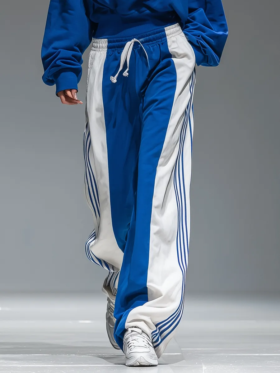 Retro Sporty Hoodie And Striped Wide-leg Pants Set sold by Oyrosy product image thumbnail 4