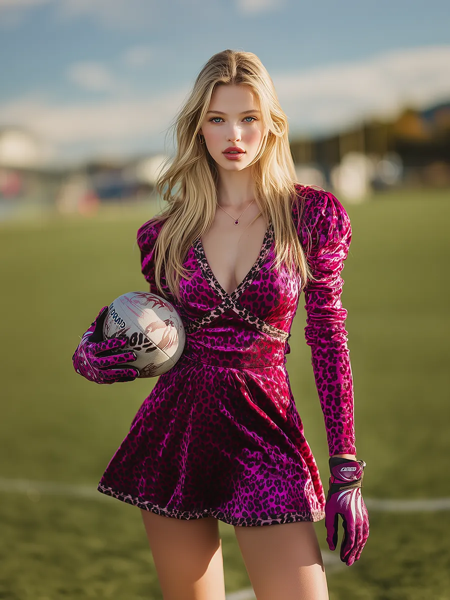 Fashionable Sporty Retro Leopard Print V-neck Velvet Mini Dress sold by Oyrosy product image thumbnail 2