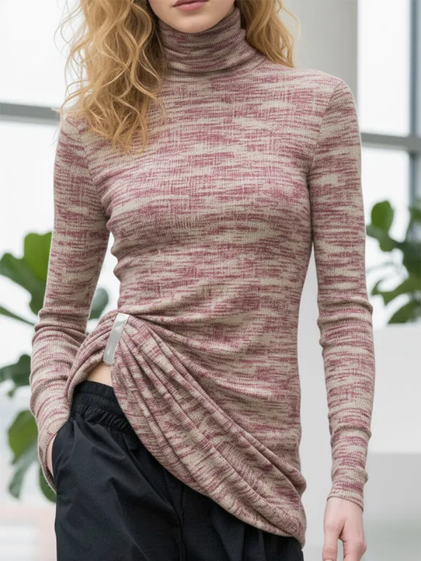 Stylish Multicolored Pink Turtleneck Blouse sold by Oyrosy