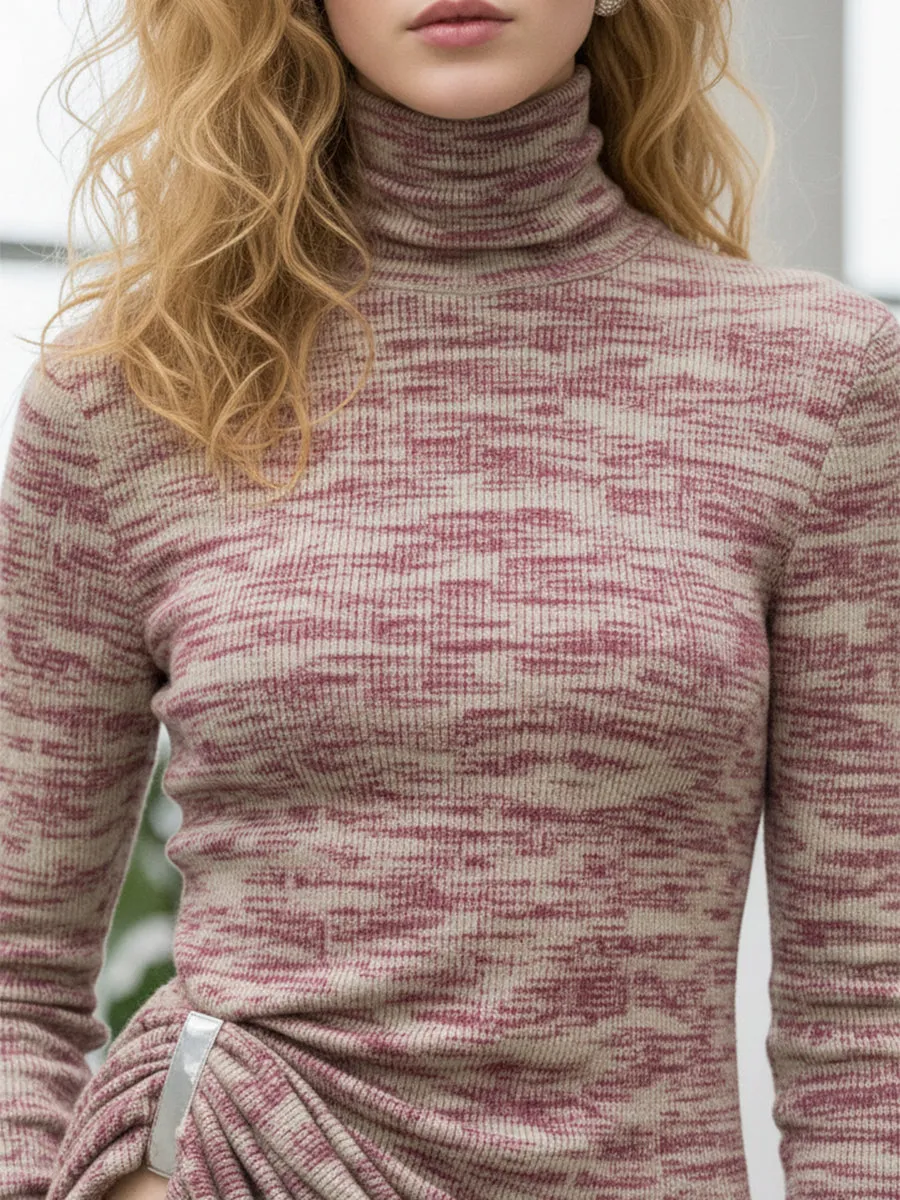 Stylish Multicolored Pink Turtleneck Blouse sold by Oyrosy product image thumbnail 3