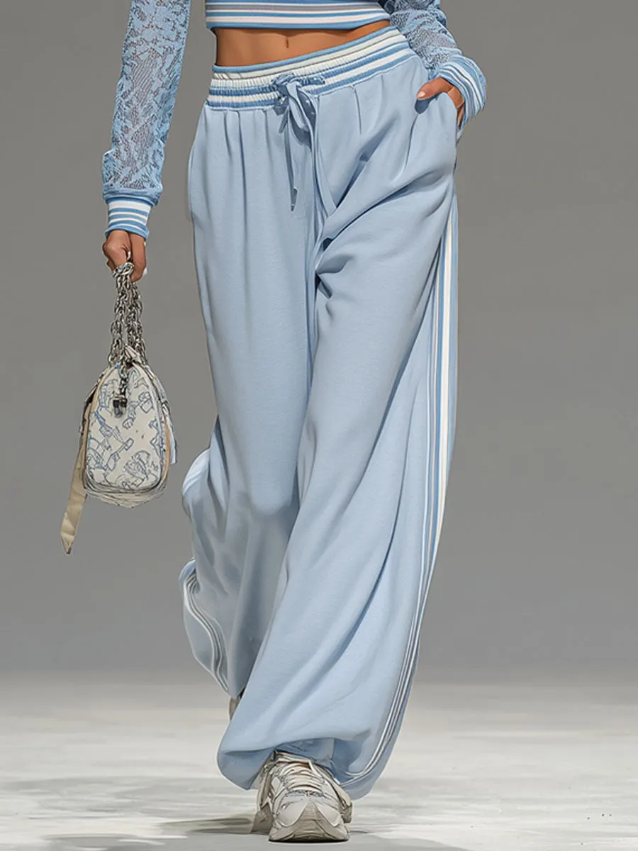 Lace Long-sleeved Zip-up Cropped Top And Wide-leg Pants Set sold by Oyrosy product image thumbnail 3