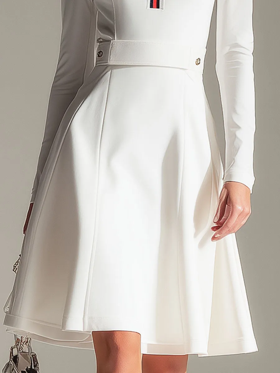 Stylish Athletic White Half-zip Hoodie-style Mini Dress sold by Oyrosy product image thumbnail 4