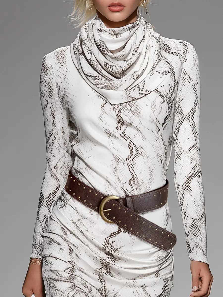 Retro-chic Urban Snake Print Maxi Dress sold by Oyrosy product image thumbnail 3