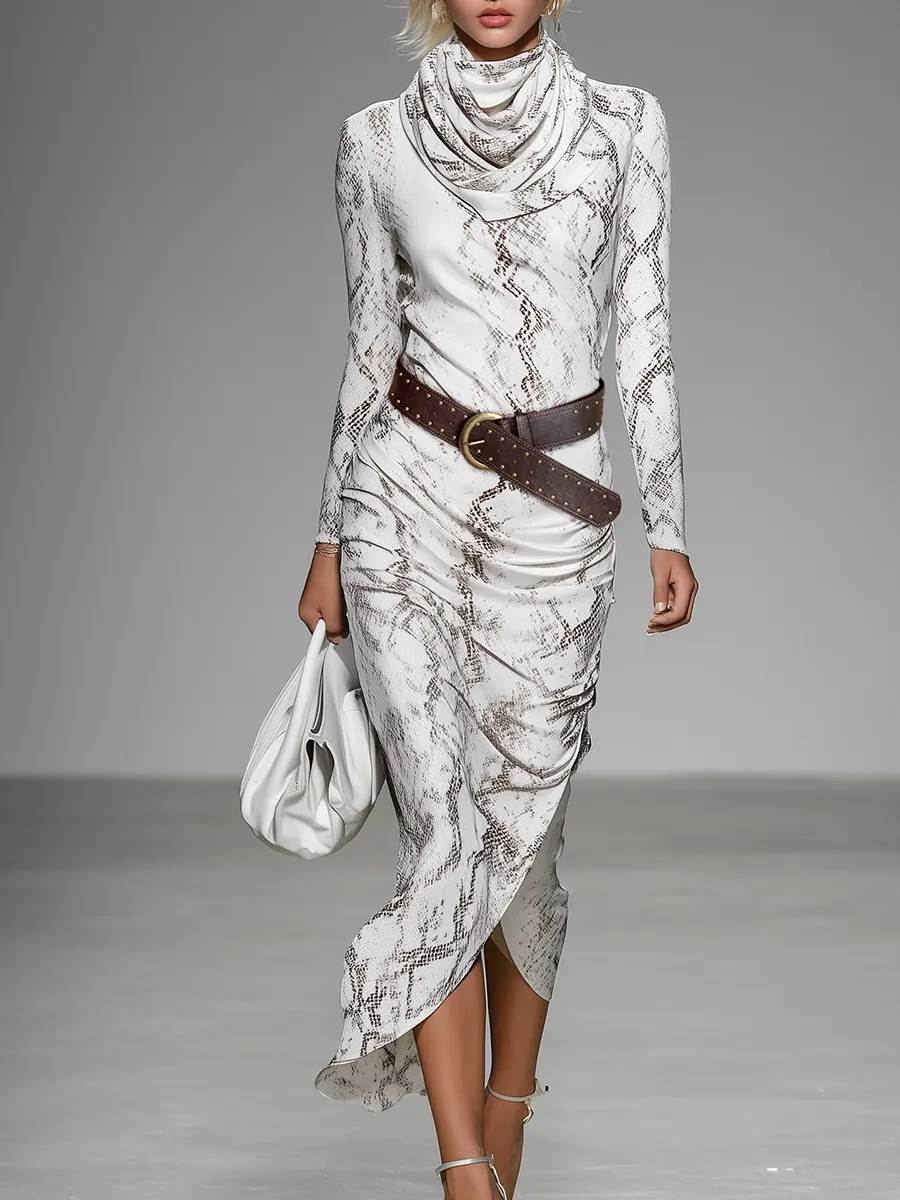 Retro-chic Urban Snake Print Maxi Dress sold by Oyrosy