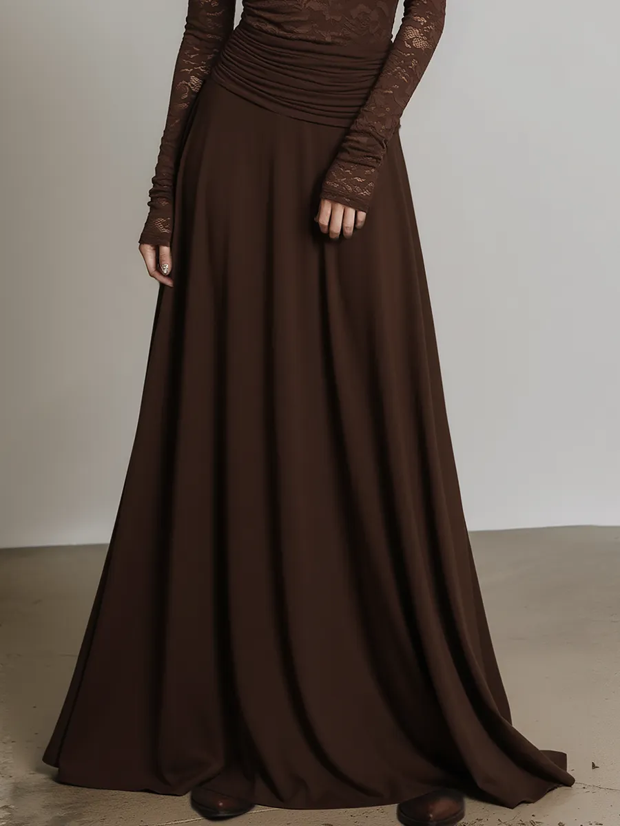 Retro Elegant V-neck Lace Maxi Dress sold by Oyrosy product image thumbnail 4
