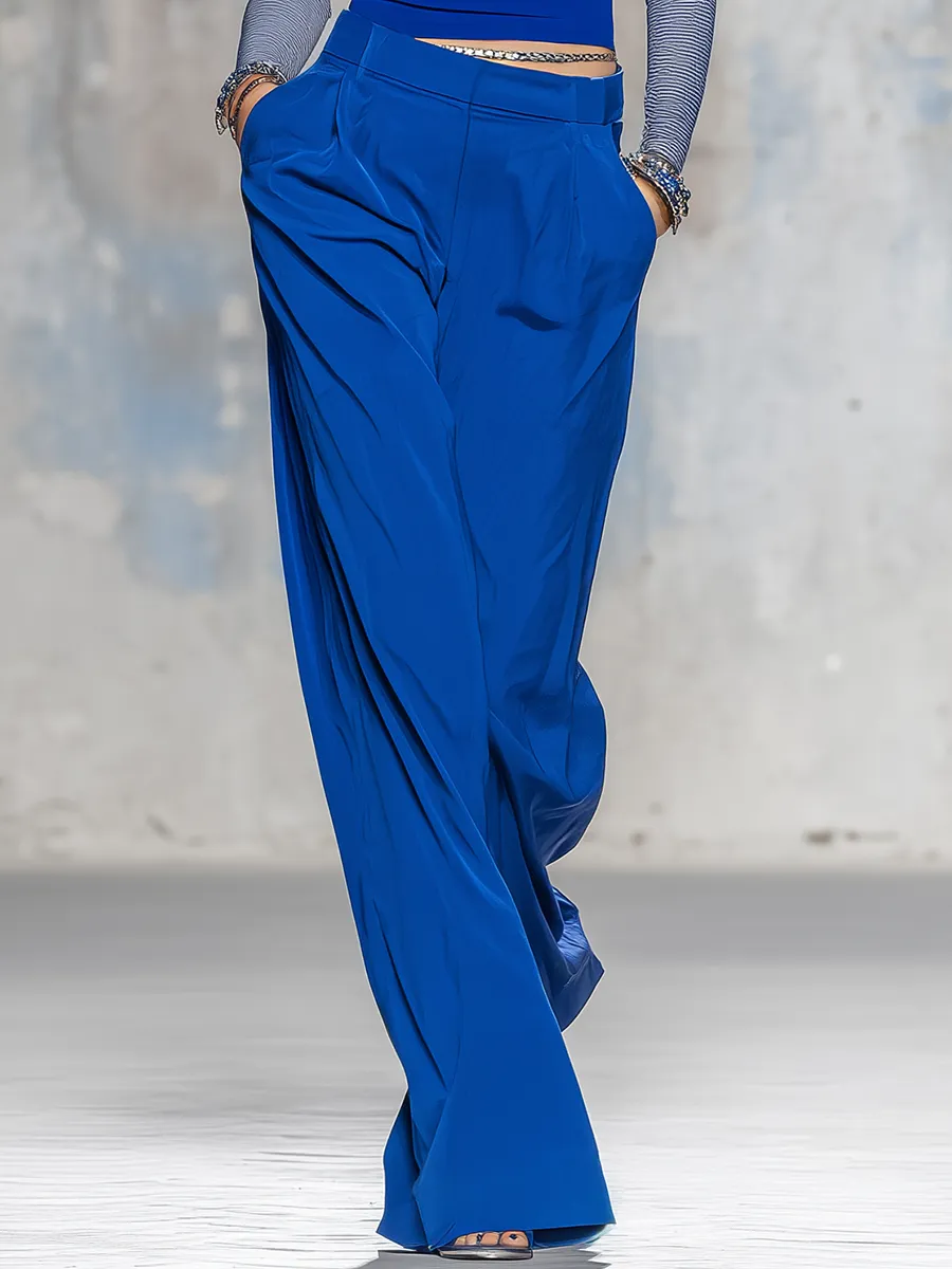 Retro Charming Sporty Color-blocked Stand-collar T-shirt And Wide-leg Pants Set sold by Oyrosy product image thumbnail 4