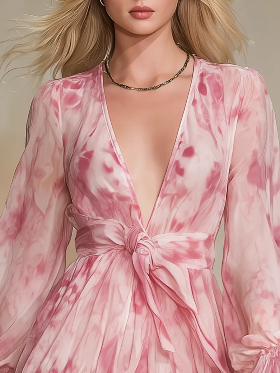 Romantic And Elegant Chiffon Mini Dress sold by Oyrosy product image thumbnail 3