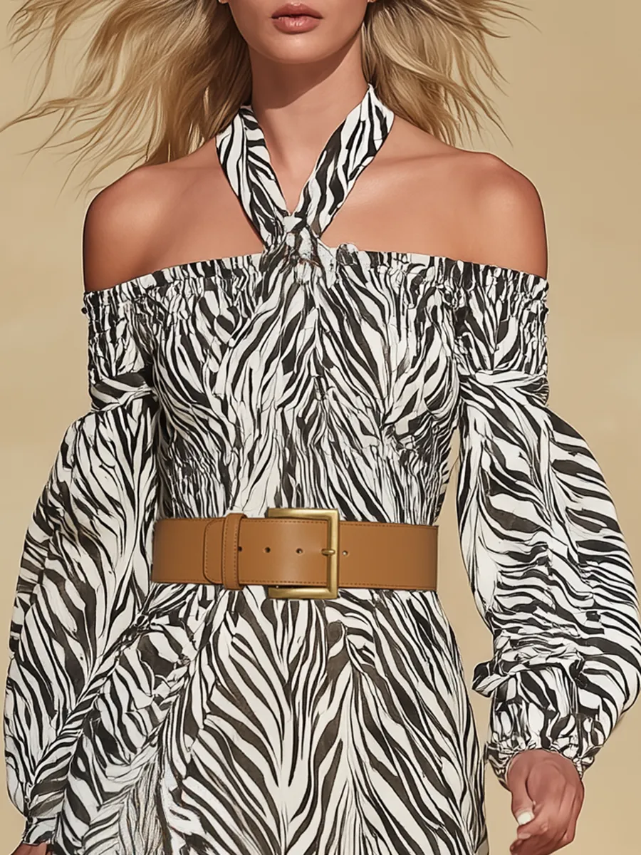 Lazy And Casual Zebra Print Slit Maxi Dress sold by Oyrosy product image thumbnail 5