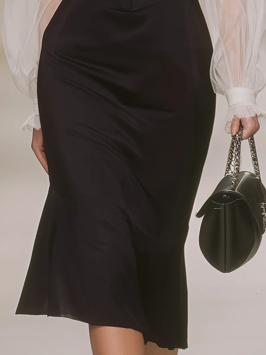 Stylish And Elegant Long-sleeved Mermaid Midi Dress sold by Oyrosy product image thumbnail 4